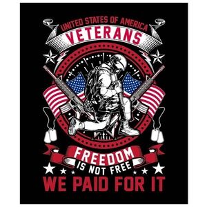 Veterans Freedom Is Not Free Flag 3'x5' Single sided